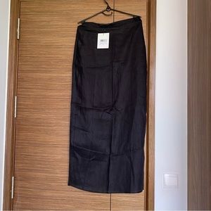 Dissh Roberts Black Linen Midi Skirt Black Size AU10